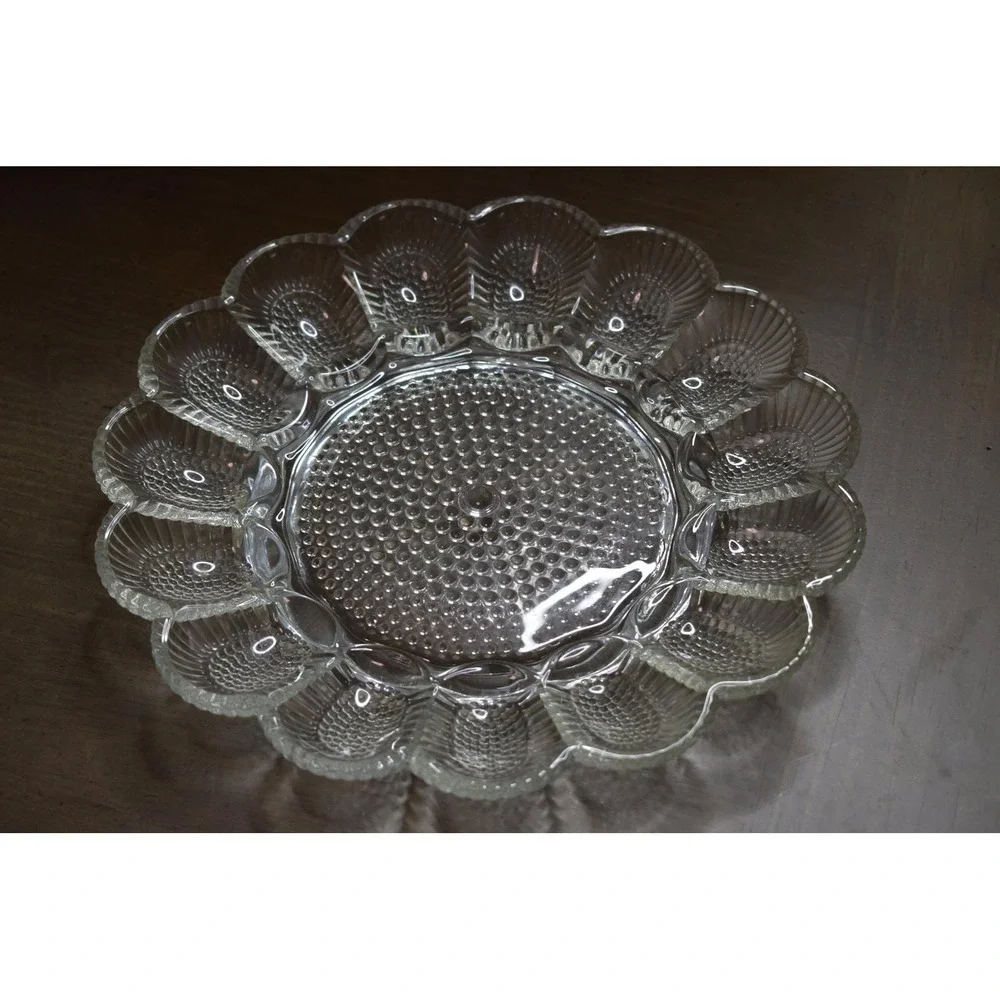 Vintage Indiana‎ Glass Egg Relish Dish: Crystal Collection Tray